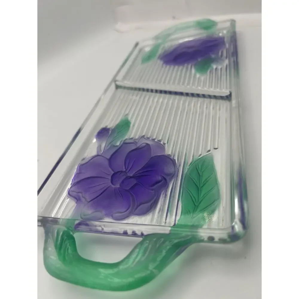 Vintage Sydenstricker. Fused Glass Devided Tray.
